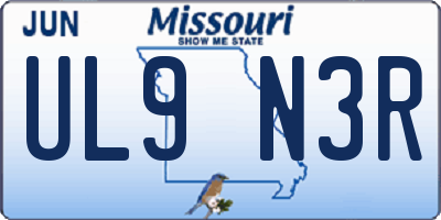 MO license plate UL9N3R