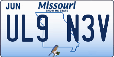 MO license plate UL9N3V