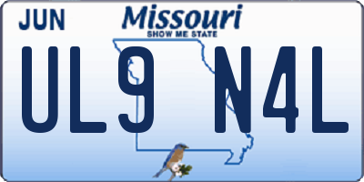 MO license plate UL9N4L