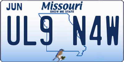 MO license plate UL9N4W