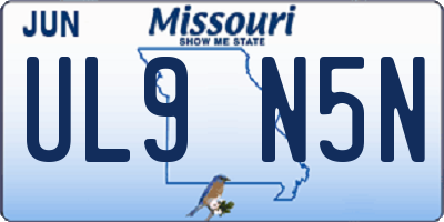 MO license plate UL9N5N