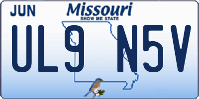 MO license plate UL9N5V