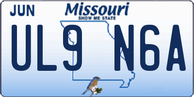 MO license plate UL9N6A
