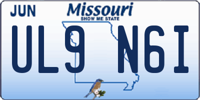 MO license plate UL9N6I