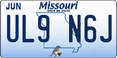 MO license plate UL9N6J