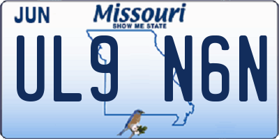 MO license plate UL9N6N