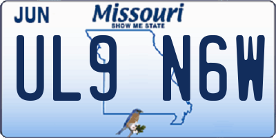 MO license plate UL9N6W