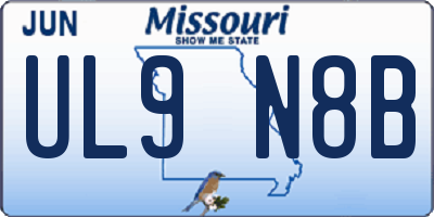 MO license plate UL9N8B