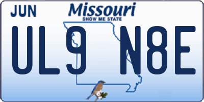MO license plate UL9N8E