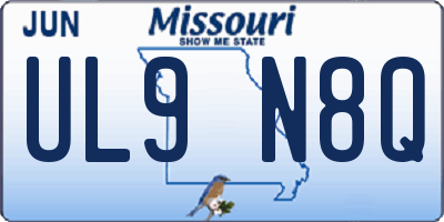 MO license plate UL9N8Q