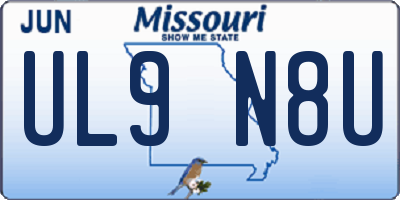 MO license plate UL9N8U