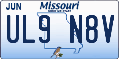 MO license plate UL9N8V