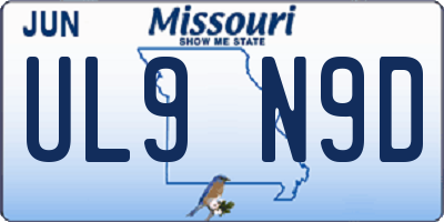 MO license plate UL9N9D