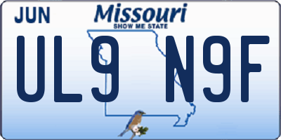 MO license plate UL9N9F