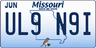 MO license plate UL9N9I