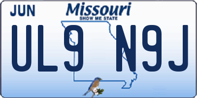 MO license plate UL9N9J