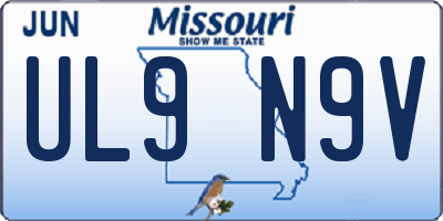 MO license plate UL9N9V
