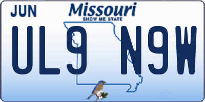 MO license plate UL9N9W