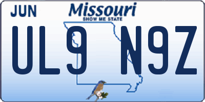 MO license plate UL9N9Z