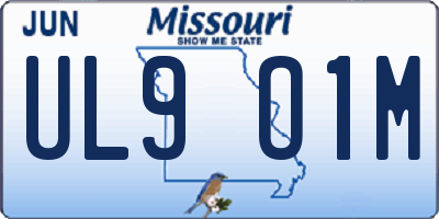 MO license plate UL9O1M