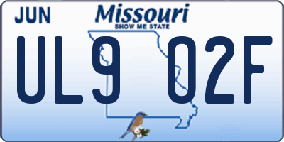 MO license plate UL9O2F