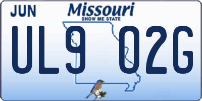 MO license plate UL9O2G