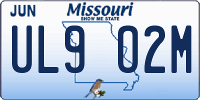 MO license plate UL9O2M