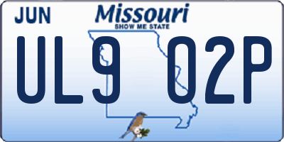 MO license plate UL9O2P