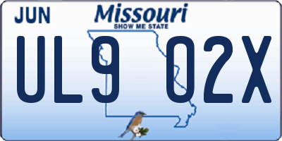 MO license plate UL9O2X