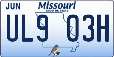 MO license plate UL9O3H