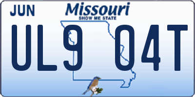 MO license plate UL9O4T