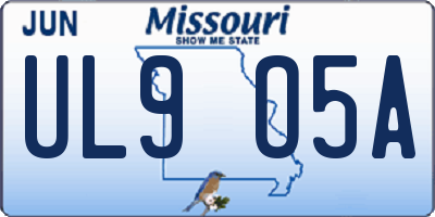 MO license plate UL9O5A
