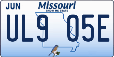 MO license plate UL9O5E