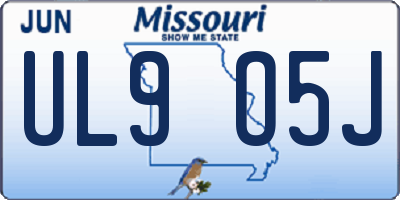 MO license plate UL9O5J