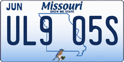 MO license plate UL9O5S