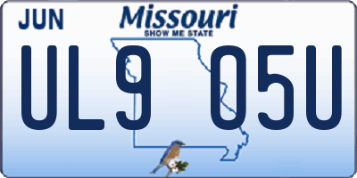 MO license plate UL9O5U