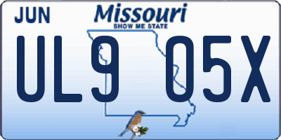 MO license plate UL9O5X