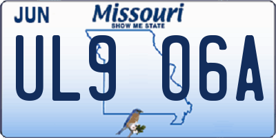 MO license plate UL9O6A