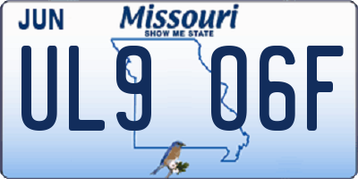 MO license plate UL9O6F