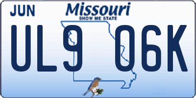 MO license plate UL9O6K