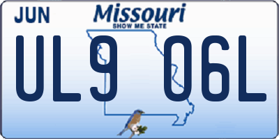 MO license plate UL9O6L