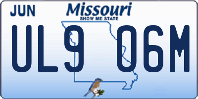 MO license plate UL9O6M