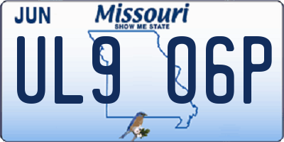MO license plate UL9O6P