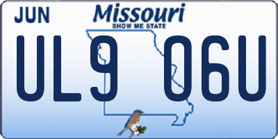MO license plate UL9O6U