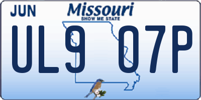 MO license plate UL9O7P