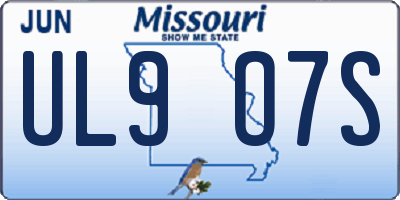 MO license plate UL9O7S