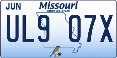 MO license plate UL9O7X