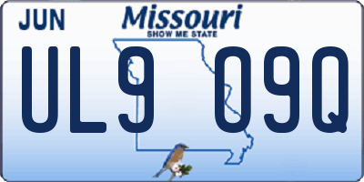 MO license plate UL9O9Q