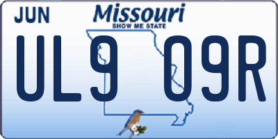 MO license plate UL9O9R