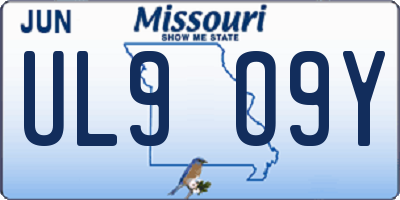 MO license plate UL9O9Y